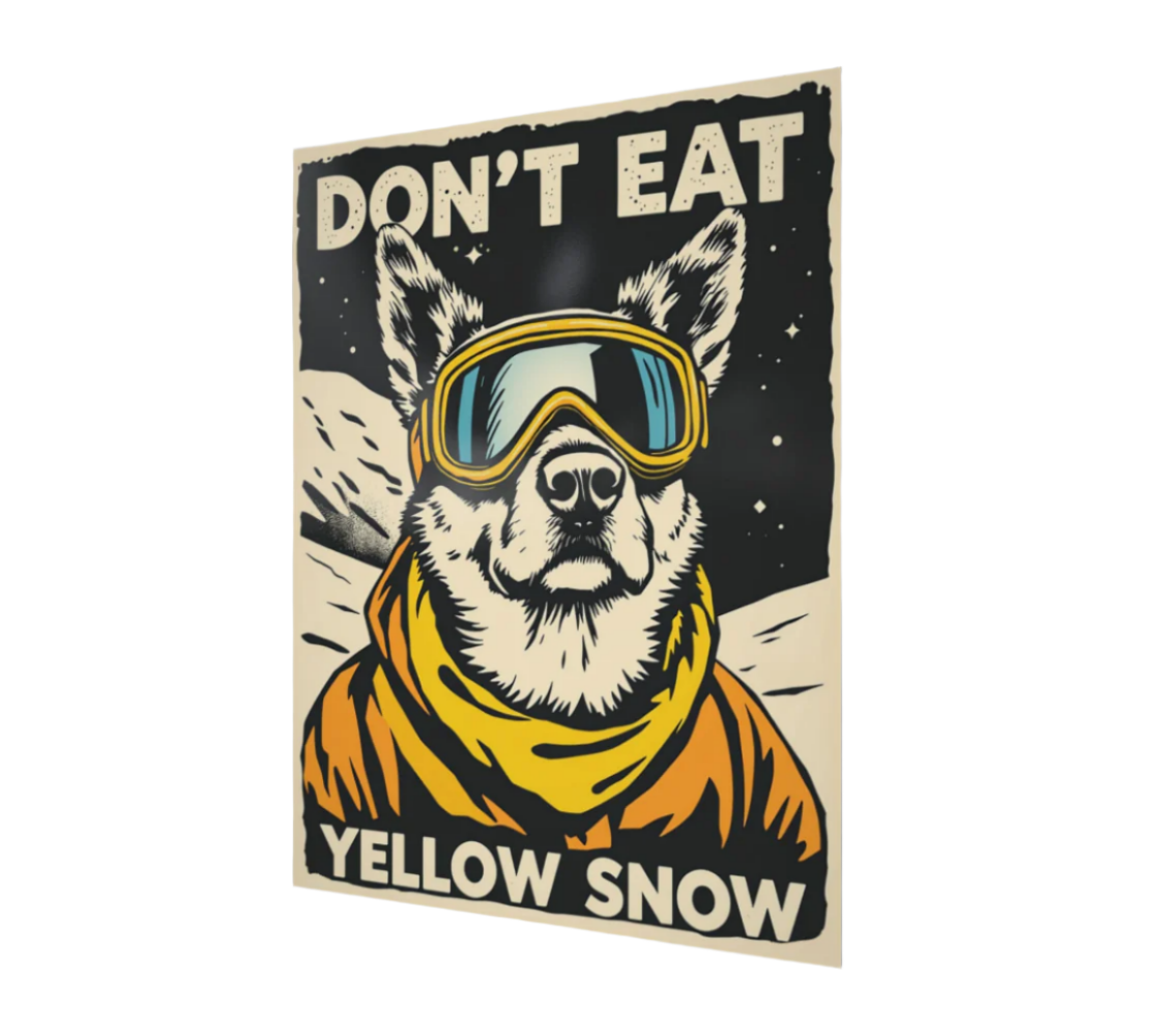 Poster Don't eat yellow snow for your home made with our Ski art style graphics