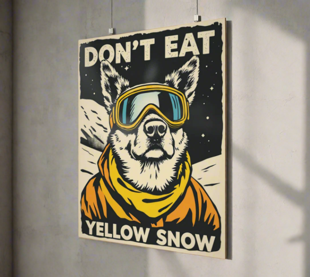 Poster Don't eat yellow snow for your home made with our Ski art style graphics
