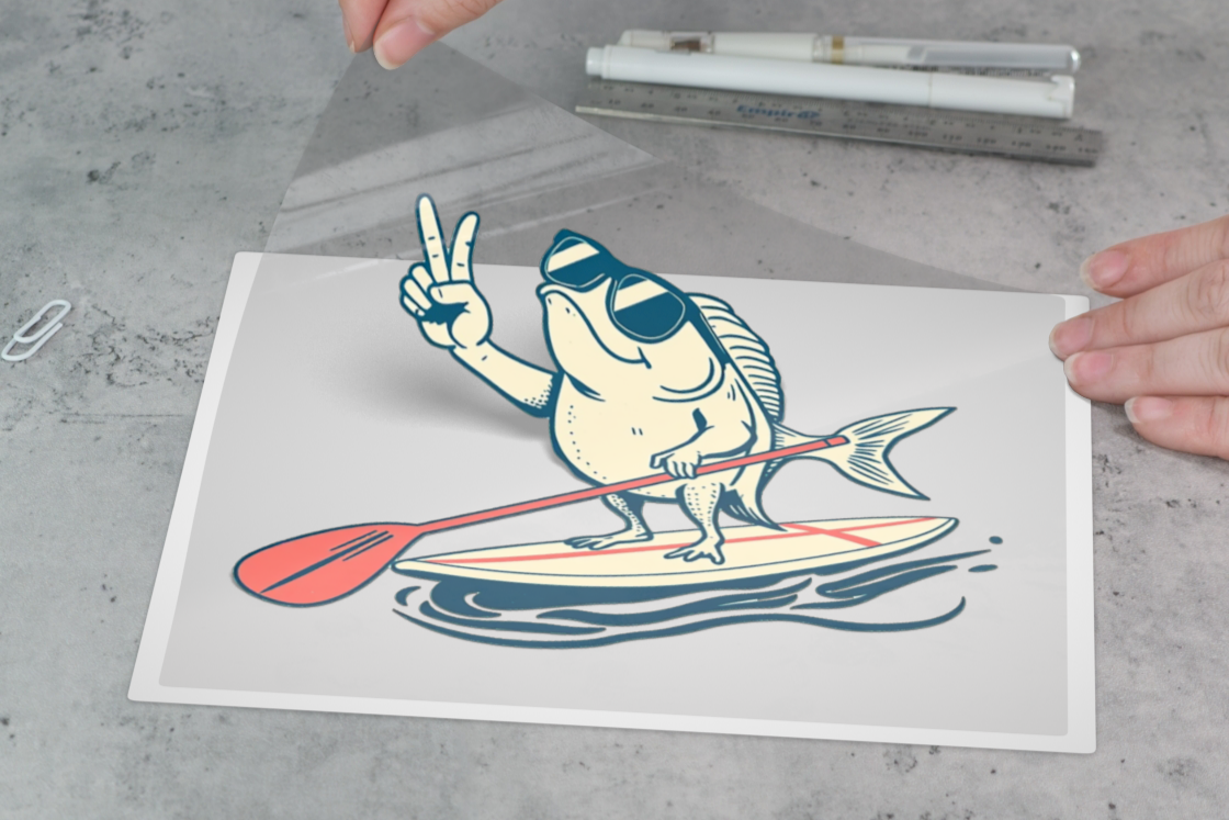 Sticker is Water sports Paddling Fish peace Sign without white border, Made Quebec
