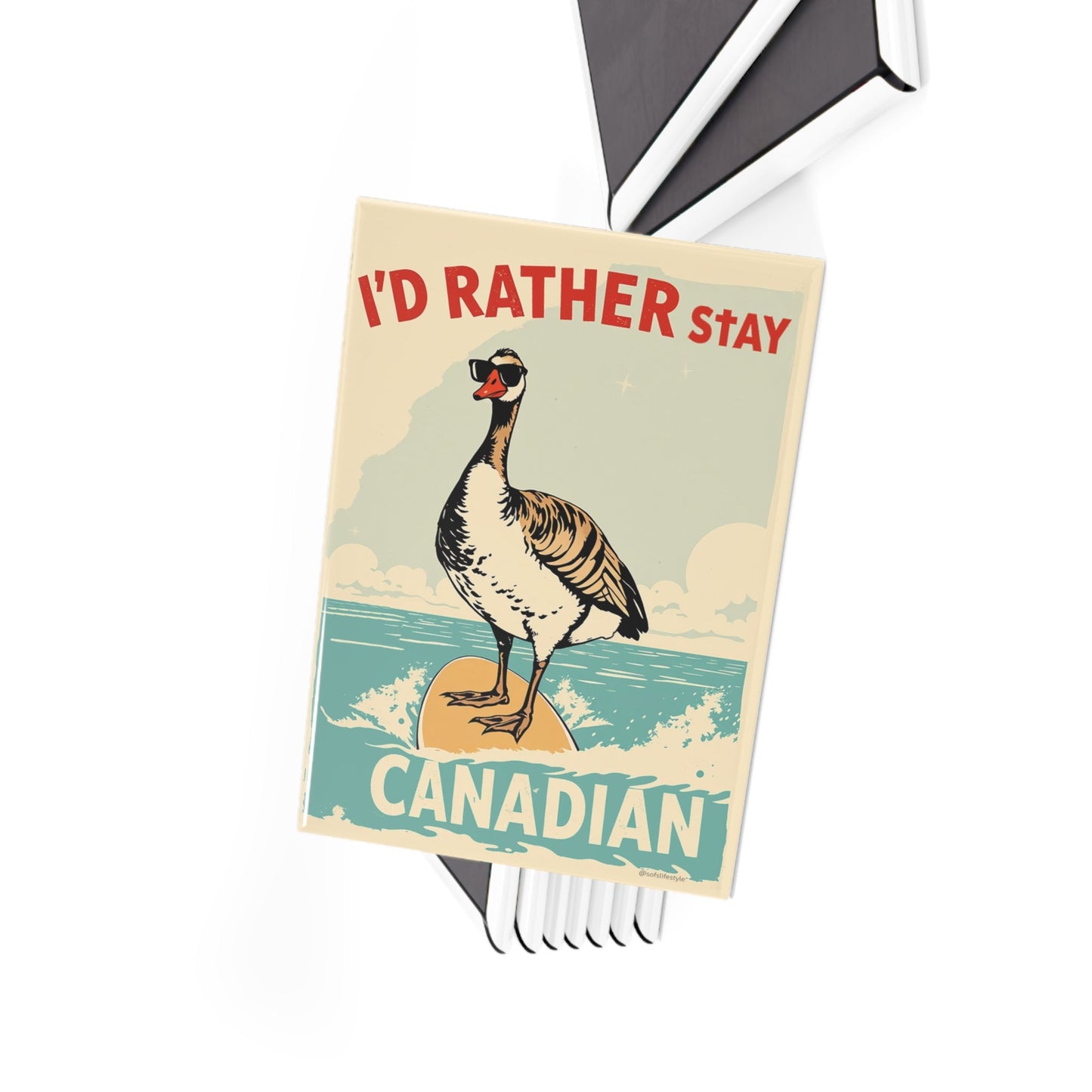 Button Magnet - Canadian Goose 'I'd Rather Stay Canadian' Decorative Magnet (1 & 10 pcs)