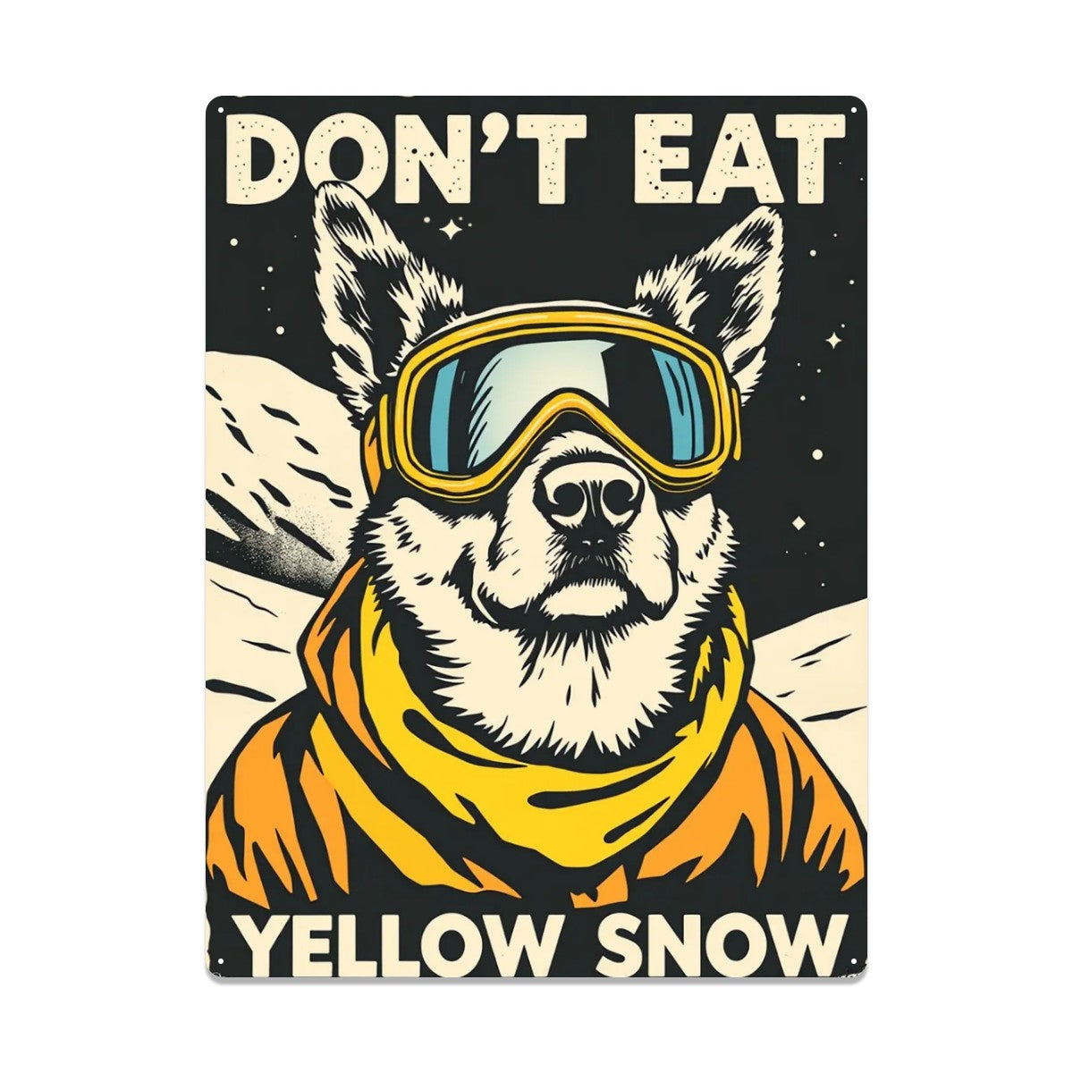 Metal Tinplate Poster Rectangular 12 inches by 16 inches Metal Sign Decor in Don't eat Yellow Snow