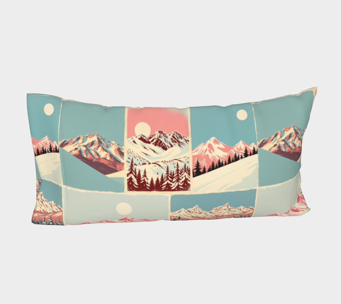 Bed Pillow case pillow Sleeve in sweet ski moutains 100% cotton