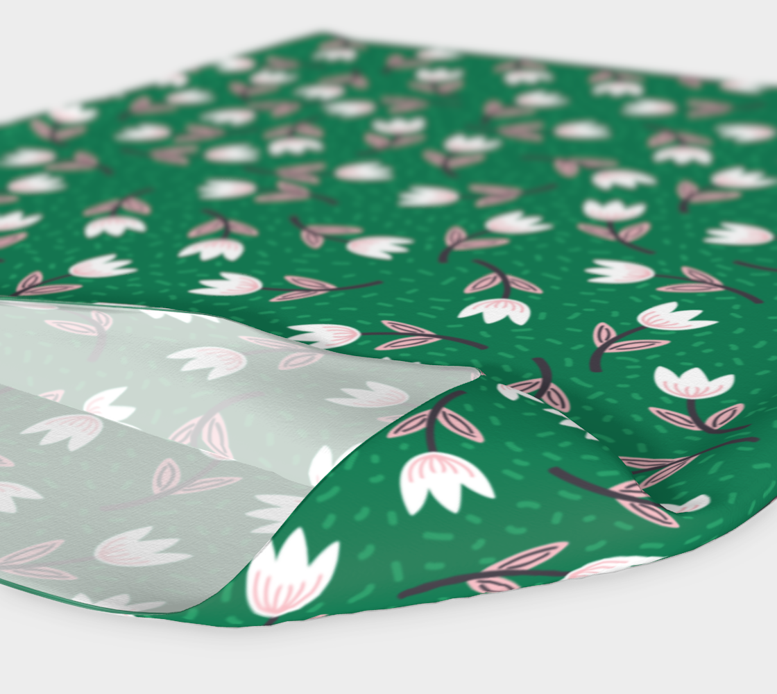 Bandeau ou foulard aux tulipes printanières vertes fabriqué entièrement au Canada, cadeau parfait pour tous