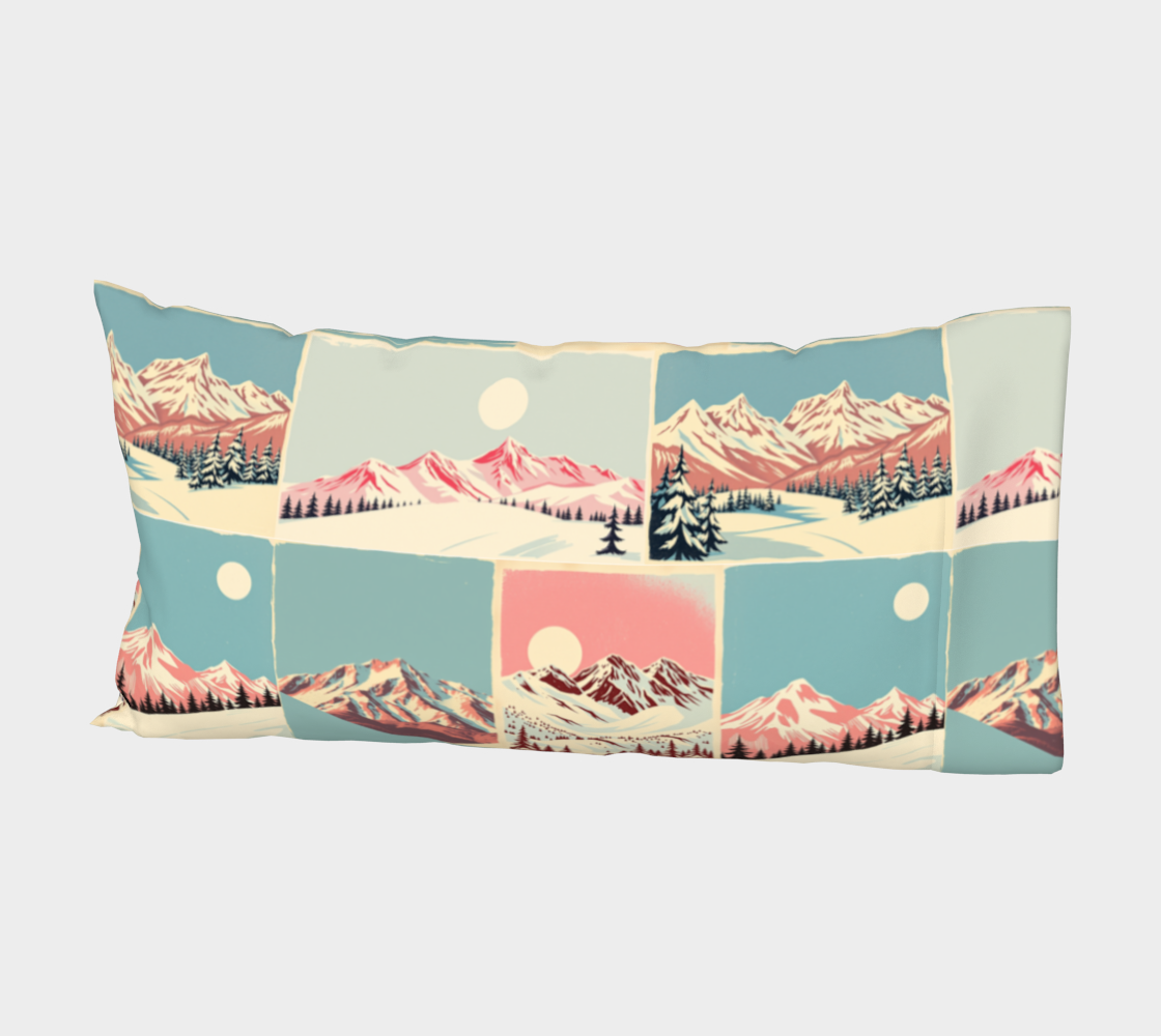 Bed Pillow case pillow Sleeve in sweet ski moutains 100% cotton
