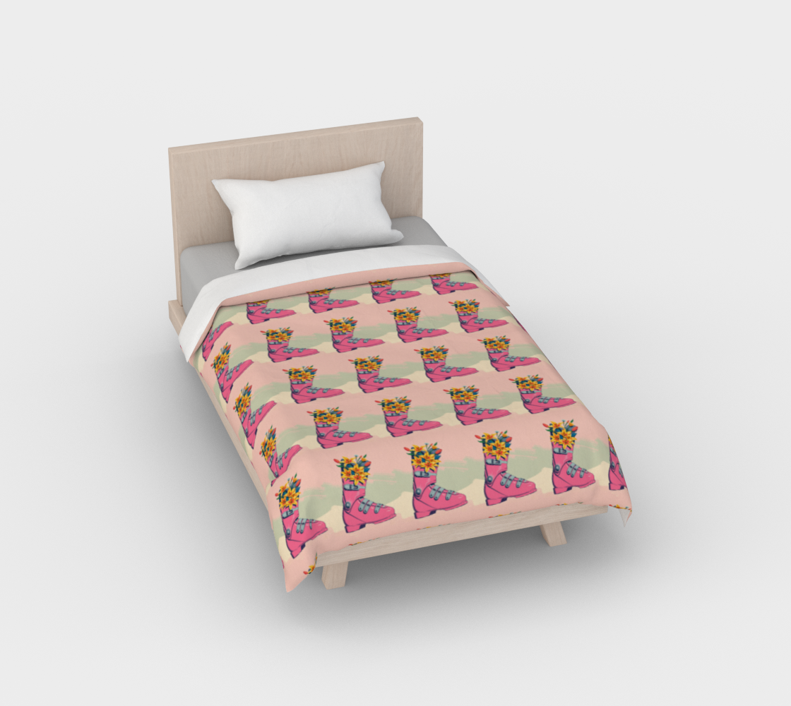 Duvet Pink Ski boot flower bloom