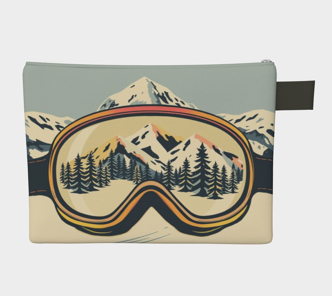 Wristlet carry-all Ski Art silver Ski google made in montreal Canada