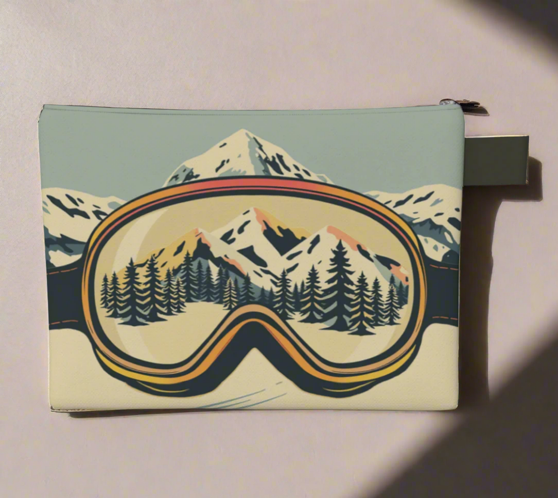 Wristlet carry-all Ski Art silver Ski google made in montreal Canada