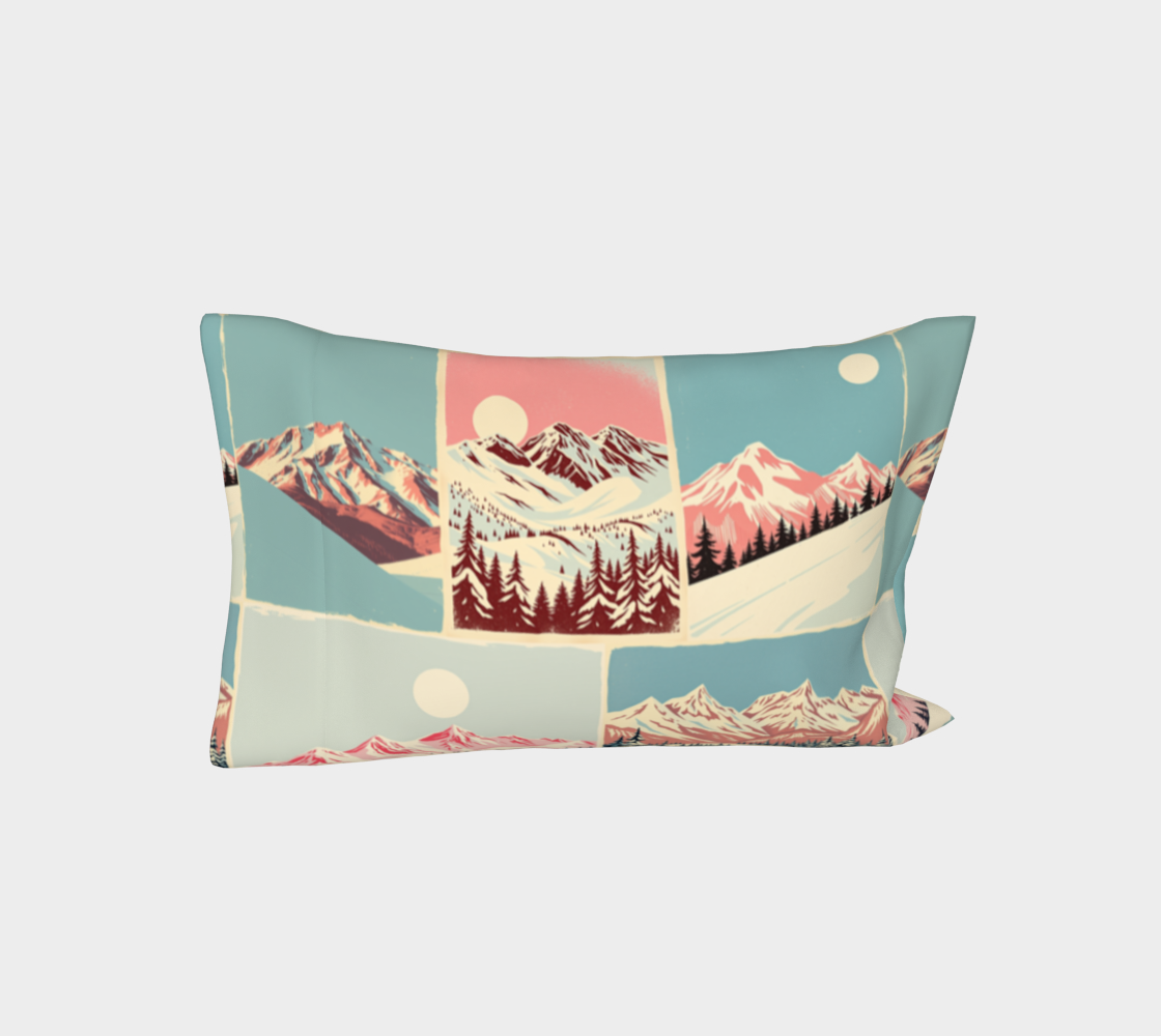 Bed Pillow case pillow Sleeve in sweet ski moutains 100% cotton