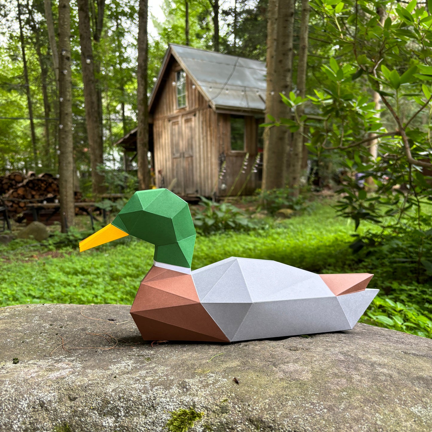 DIY Duck 3D LUX Paper model Origami Kit, 3D Papercraft activity