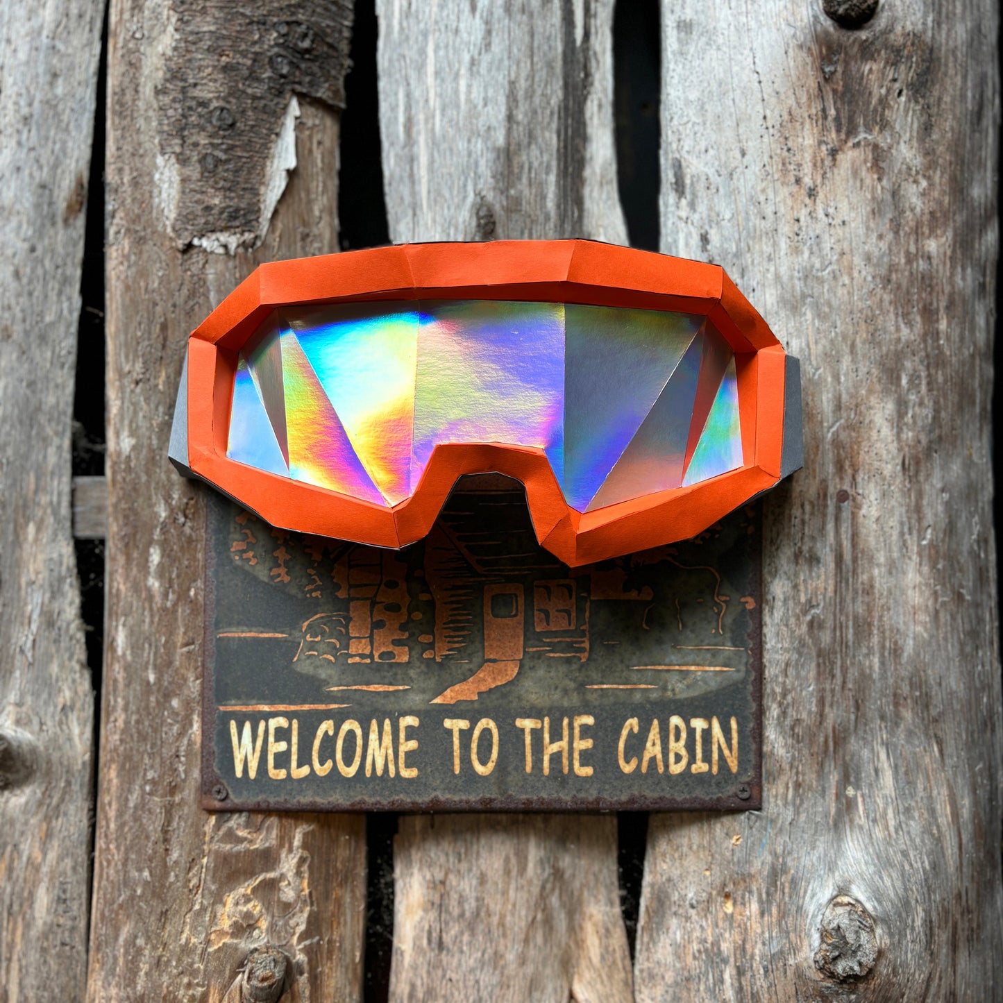 Free Ski Goggles 3D origami DIY PDF digital downloadable pattern by Sofs