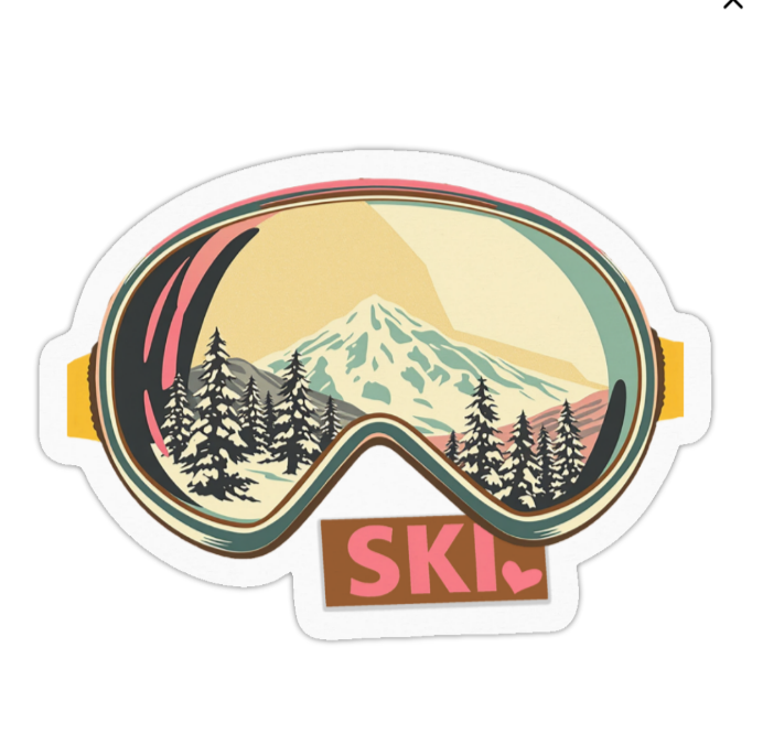 Sticker cut Ski goggles for Ski lovers perfect for journaling or decorations