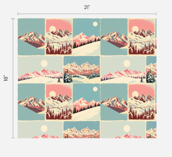 Tissu dans de douces montagnes de ski 100% coton pour les projets d'art, d'artisanat et de couture
