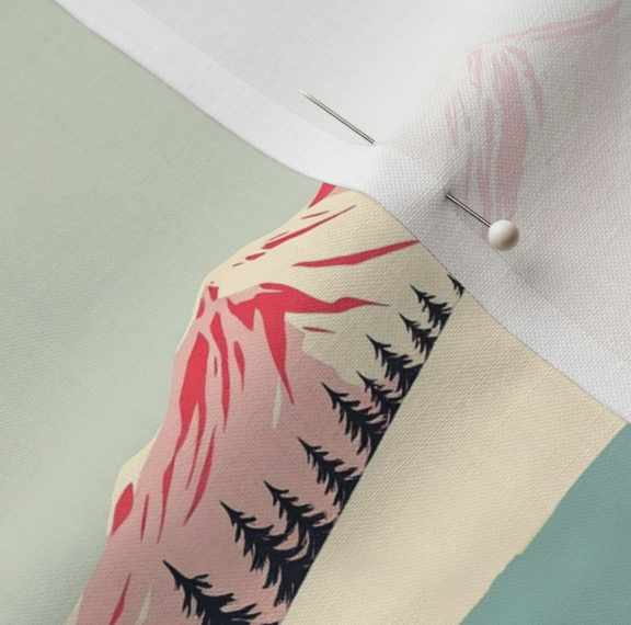 Tissu dans de douces montagnes de ski 100% coton pour les projets d'art, d'artisanat et de couture