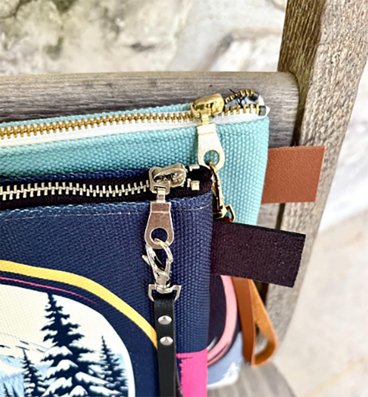 Wristlet Carry all Soft Ski goggles cute bag made in Montreal Canada