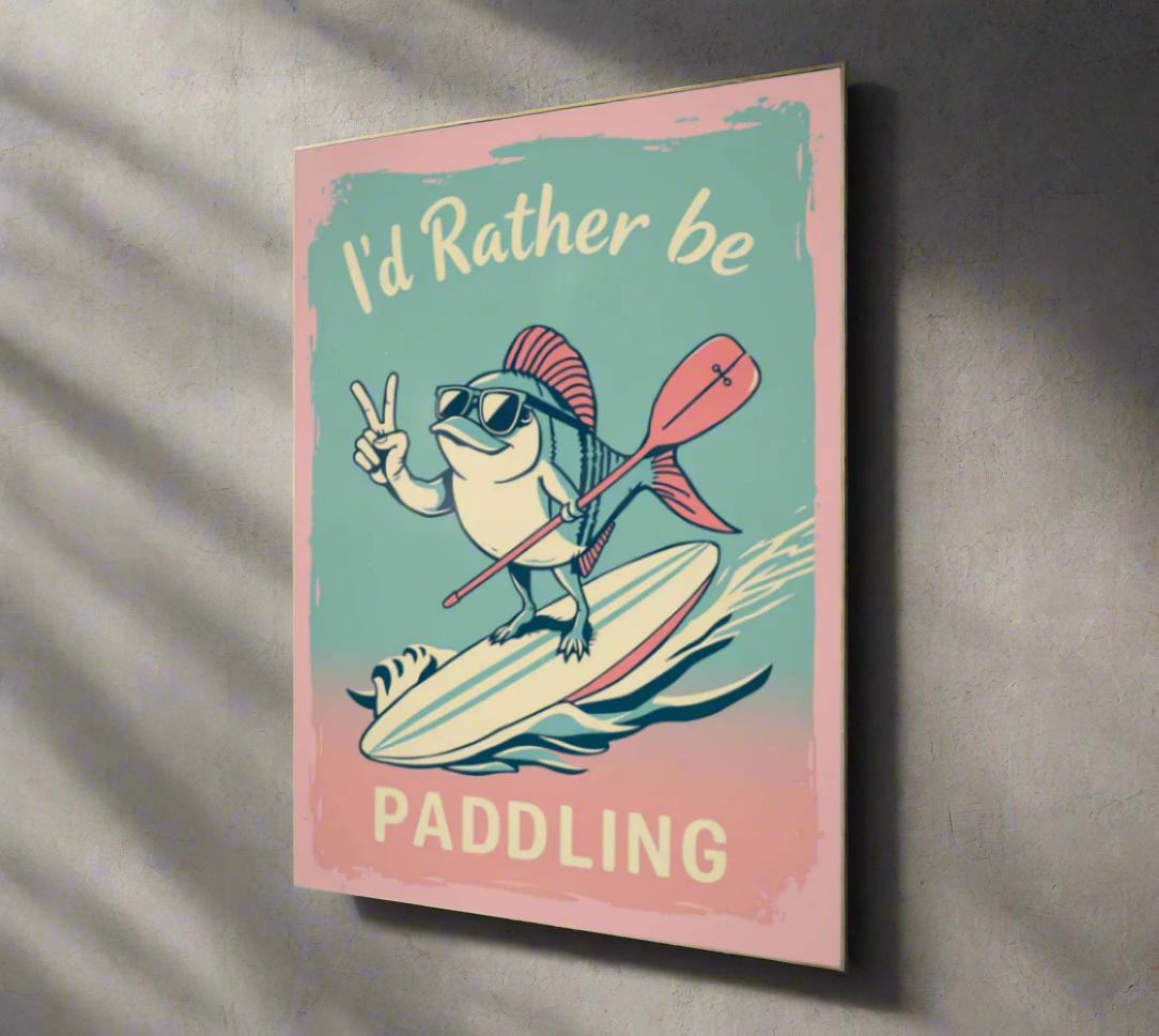 Poster I'd rather be paddling in rose