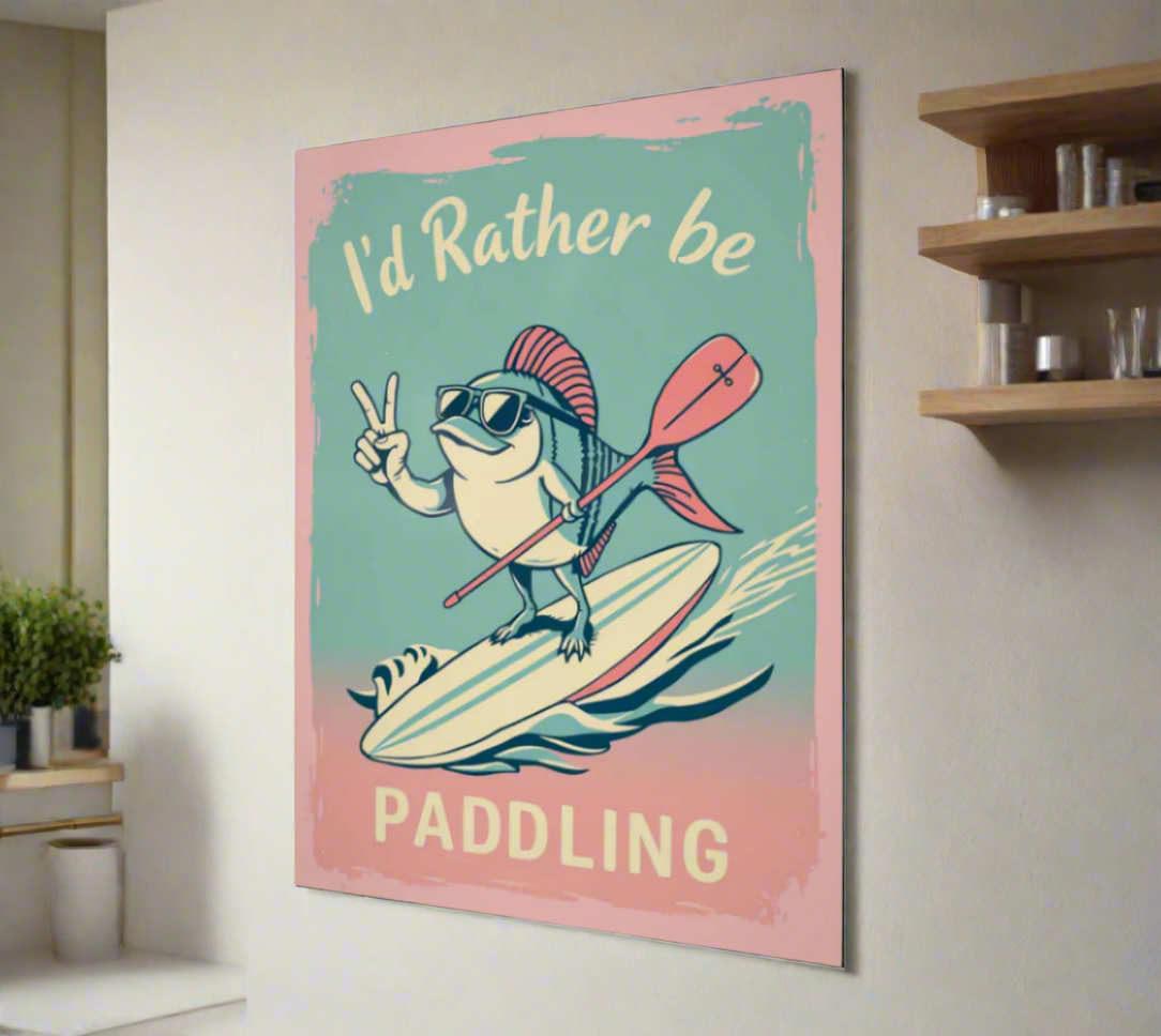 Poster I'd rather be paddling in rose