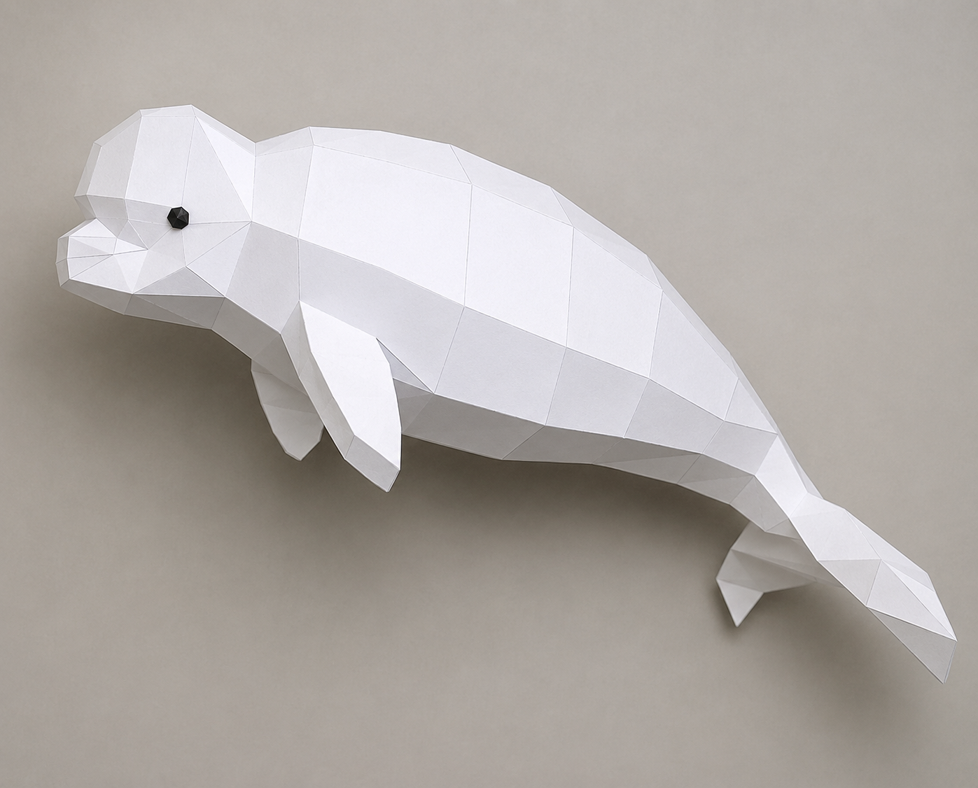 Pre-Order : DIY Beluga 3D LUX Paper model Origami Kit, 3D Papercraft activity