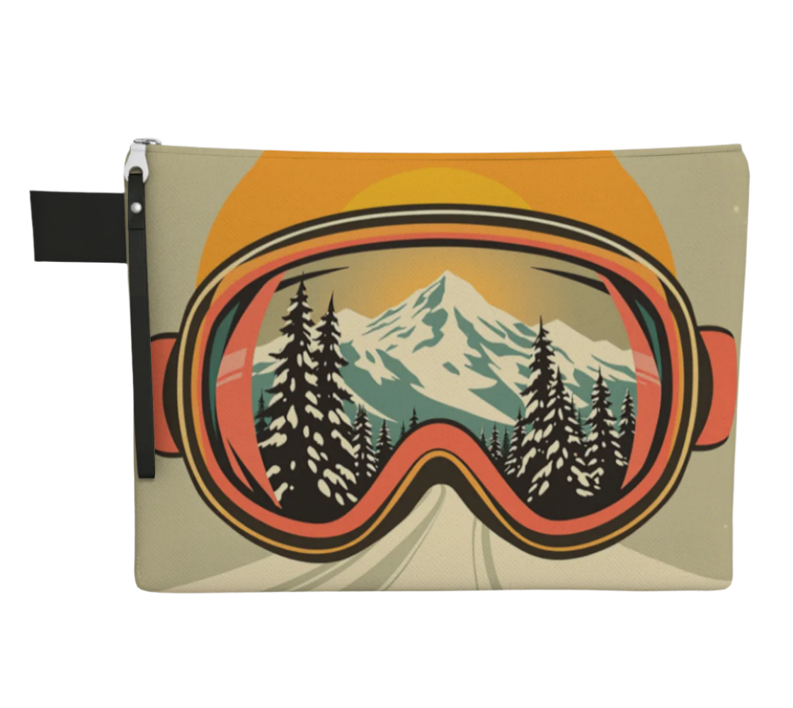 Wristlet carry-all Ski Art Sunny Ski goggles made in montreal Canada