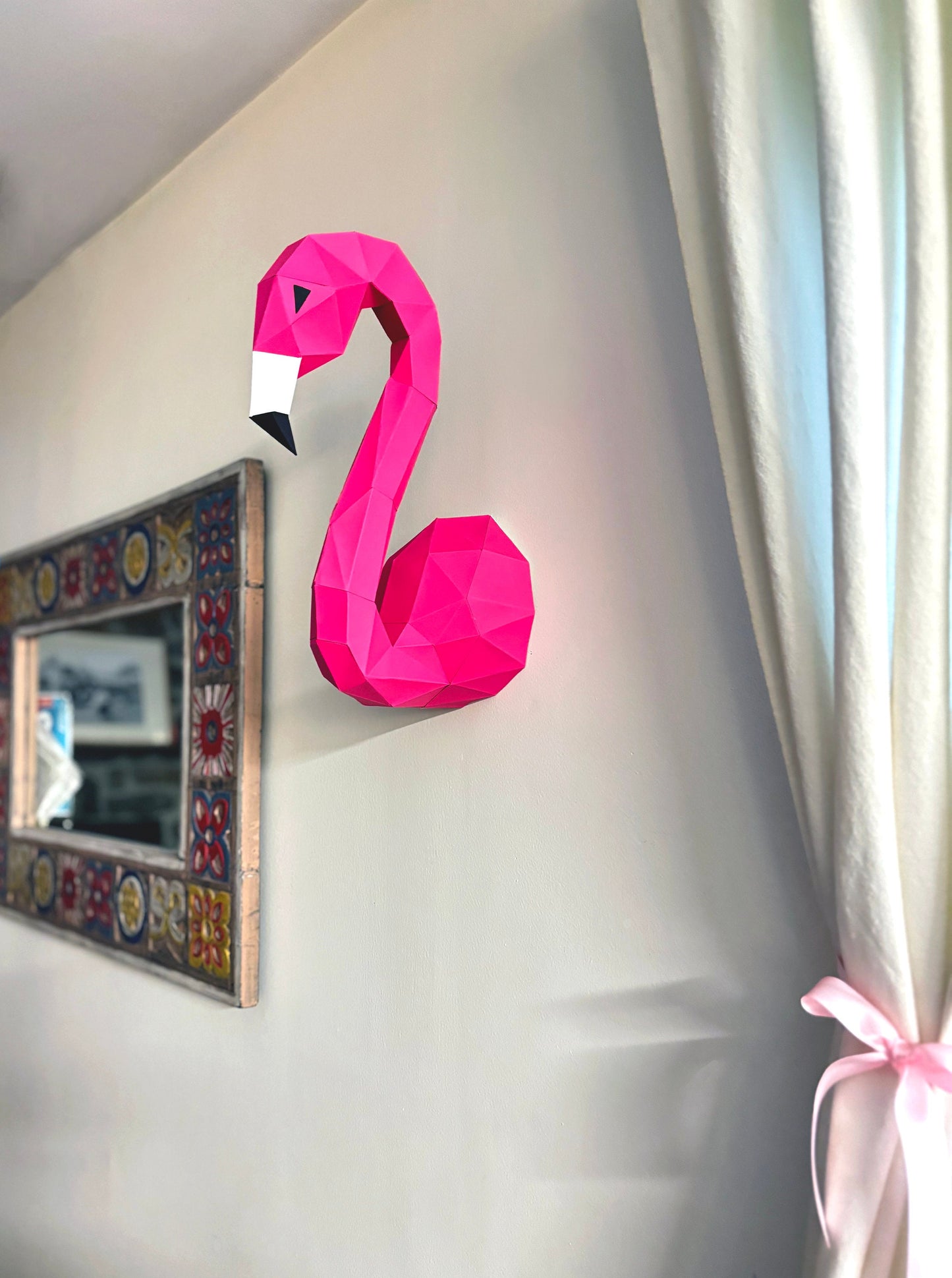 DIY Wall Flamingo 3D Origami paper model Kit