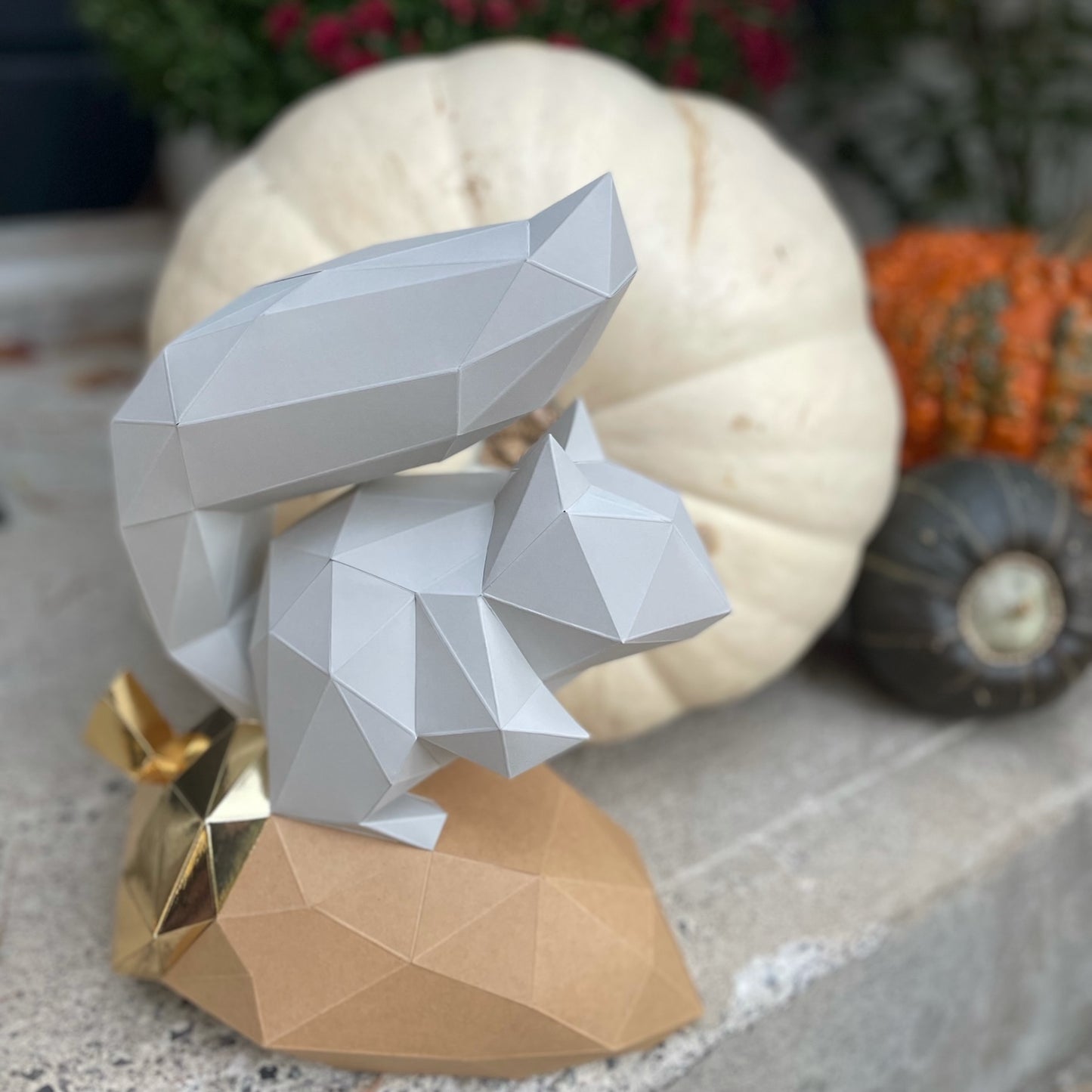 DIY Squirrel 3D LUX Paper model Origami Kit, 3D Papercraft activity