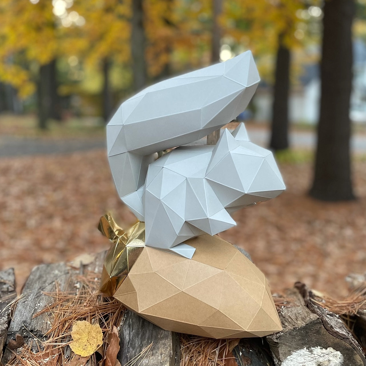 DIY Squirrel 3D LUX Paper model Origami Kit, 3D Papercraft activity