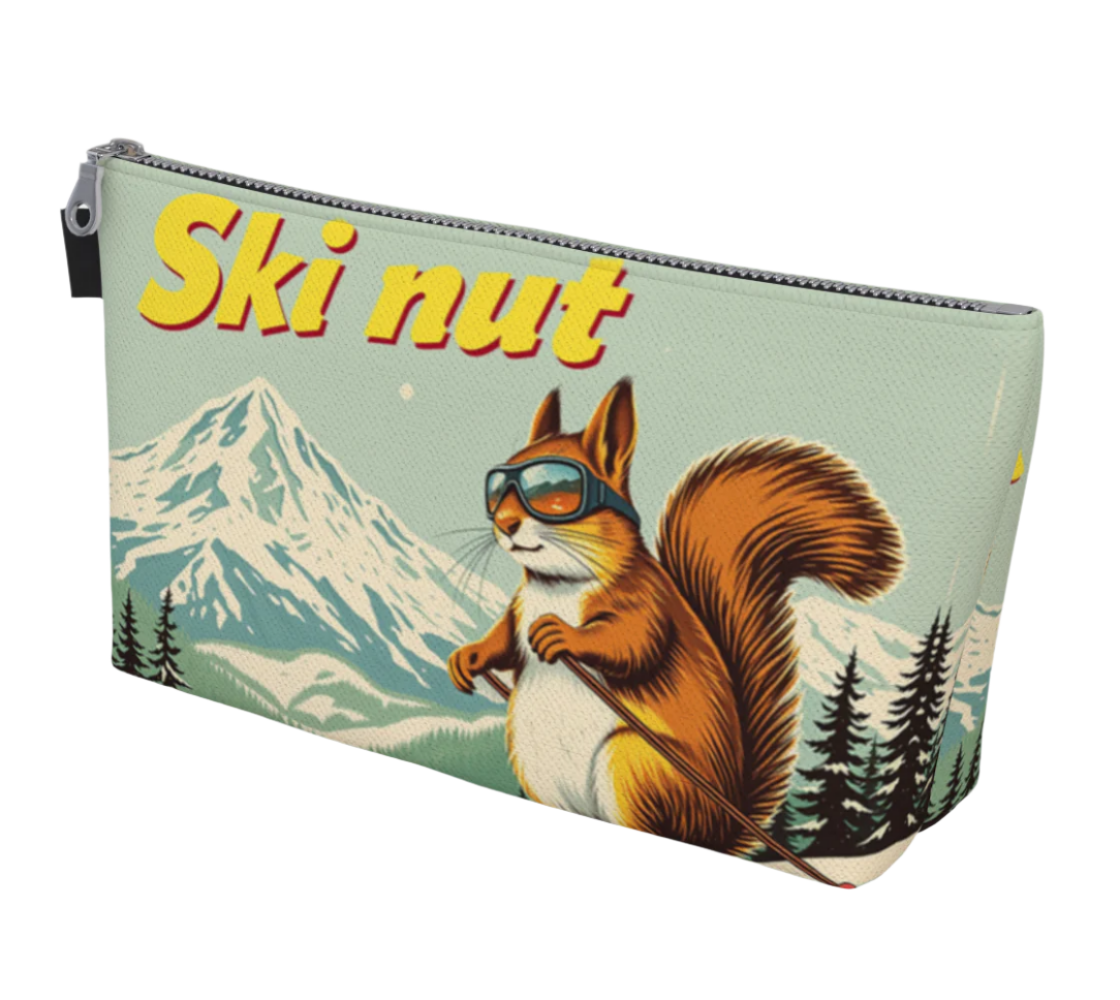 Toiletry kit bag in Ski Nut durable and lined with a pocket, made in Canada