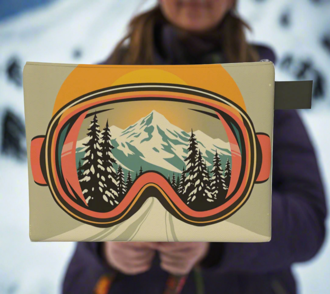 Wristlet carry-all Ski Art Sunny Ski goggles made in montreal Canada