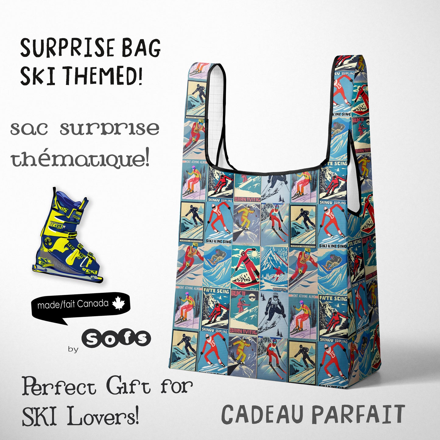 Surprise Bag Ski Theme ! Includes a variety of items that relate to Skiing. A mix of handmade and curated items.
