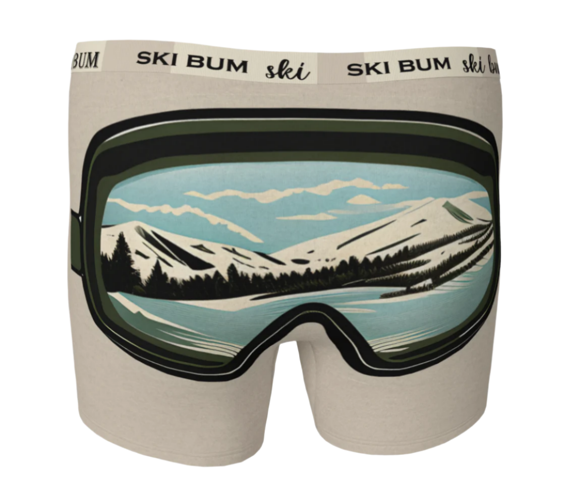 Boxers in classic Ski Bum Boxers for pjs or fun Ski Lover gift