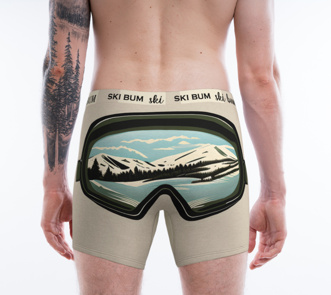 Boxers in classic Ski Bum Boxers for pjs or fun Ski Lover gift