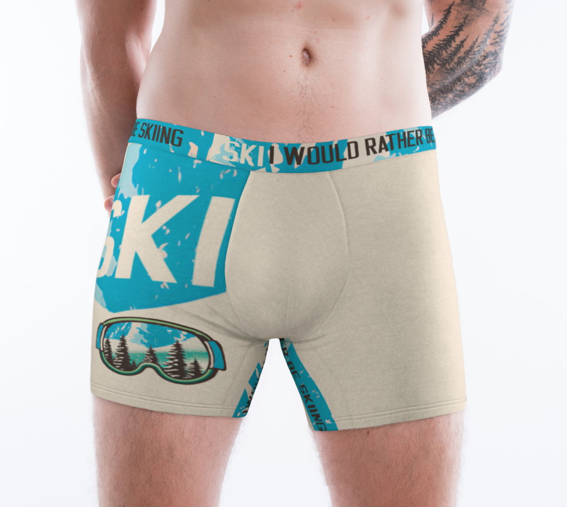 Boxers Unisex in rather be Skiing wild Boxers for pjs or fun Ski Lover gift