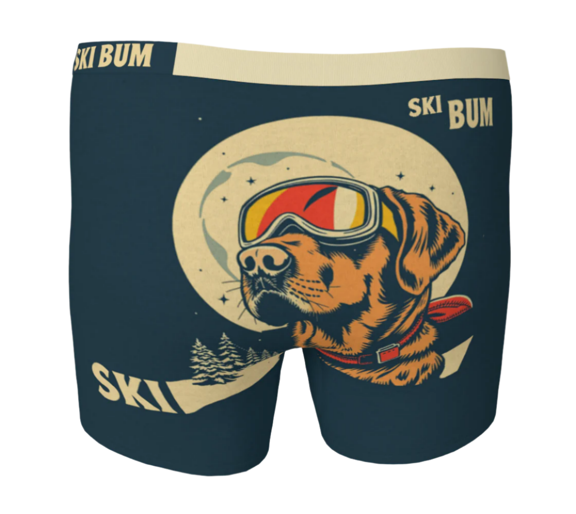 Boxer avec chien Ski Bum et stylé fabriqué à Montréal Canada