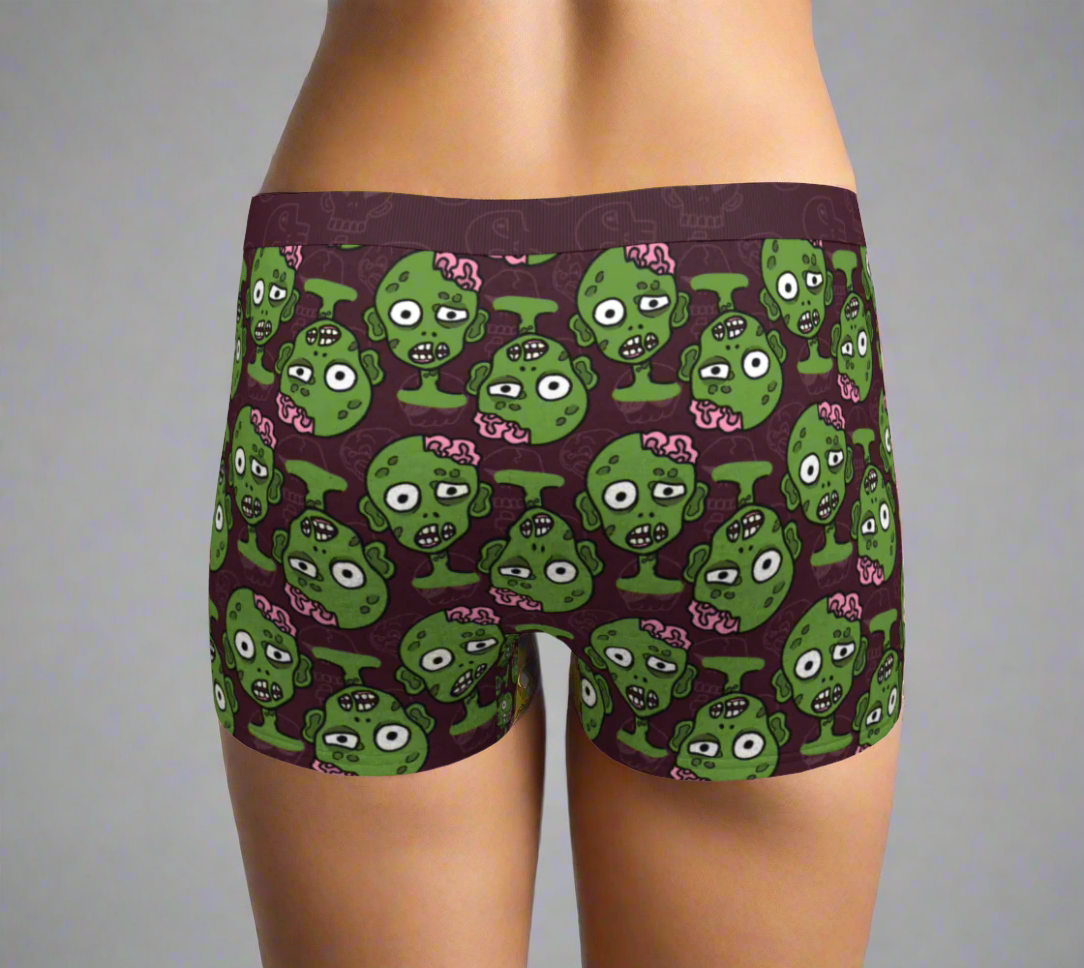 Boyshorts Boxers in cute Zombies made in Montreal Canada