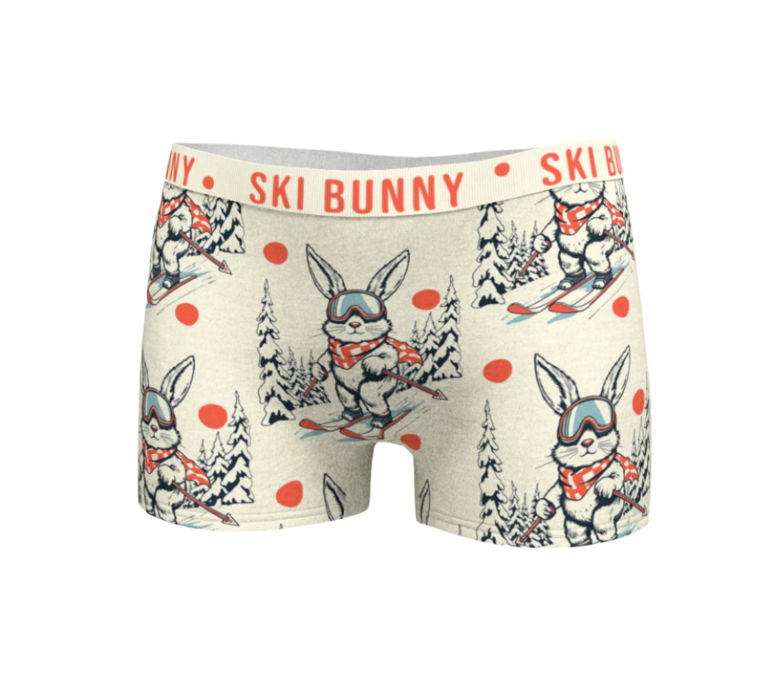 Boyshorts Boxers Ski Bunny themed fun graphic Ski lover gift