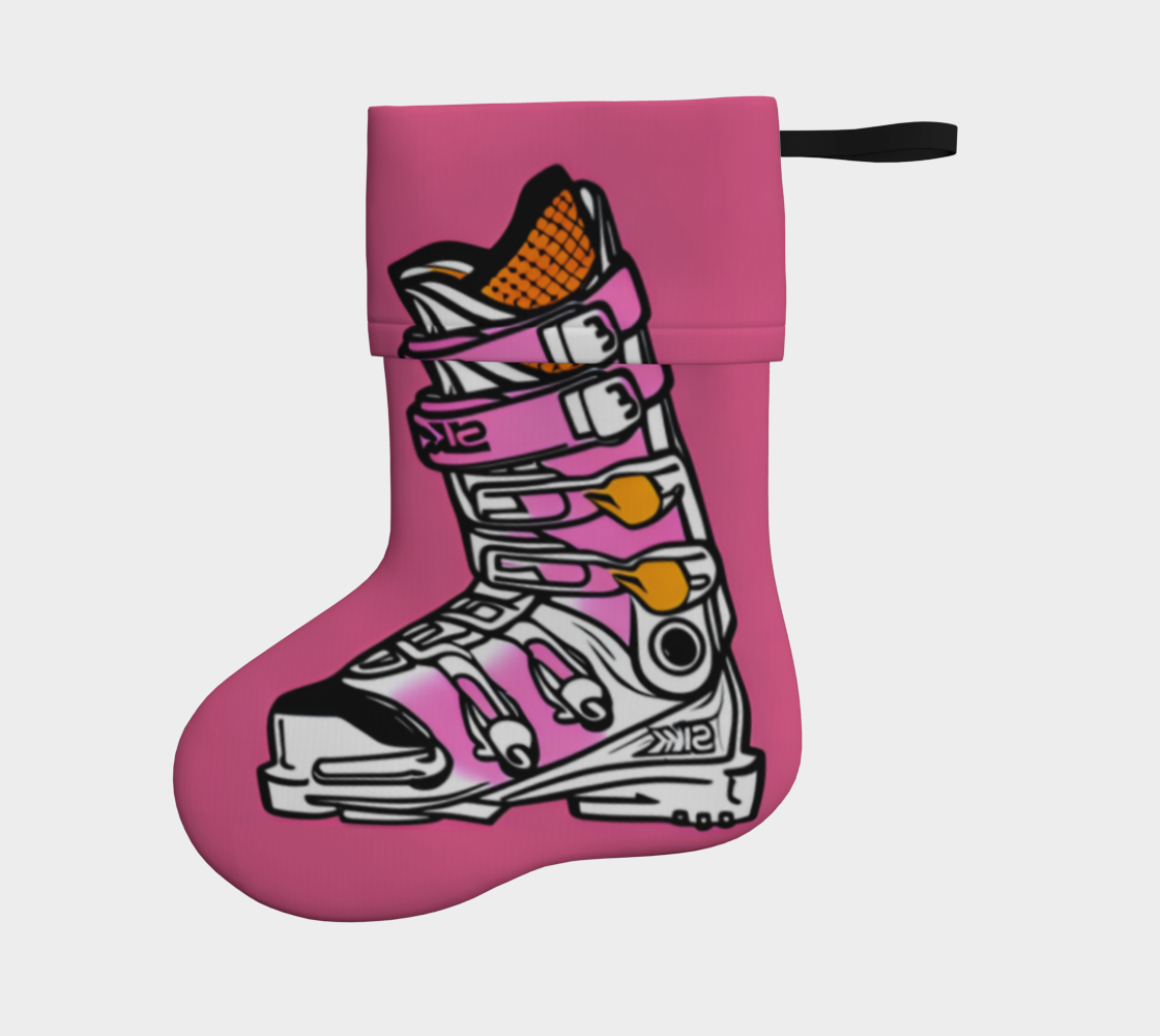 Stockings Pink ski boot. Hand made in Quebec Canada