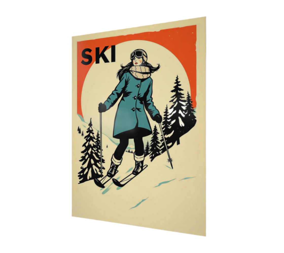 Poster Ski, Retro Ski Day #1, made in montreal Canada
