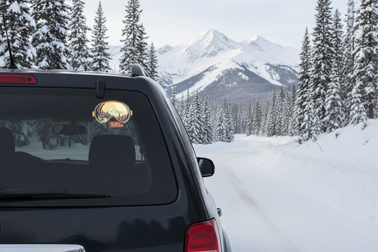Lunettes de ski découpées avec des autocollants pour les amateurs de ski, parfaites pour le journal ou la décoration