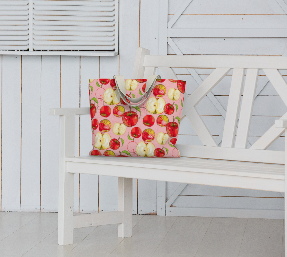 Tote large Gabrielle's apples 100% cotton