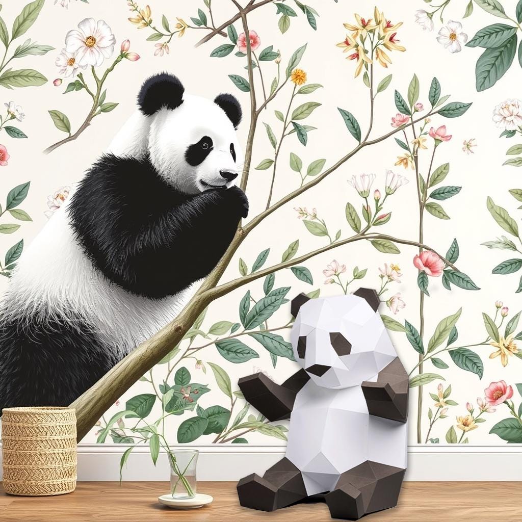 DIY Panda 3D Origami paper model Kit