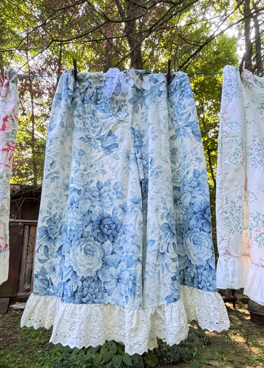 Bloomers. Made from vintage pillow cases Cotton blue floral in large