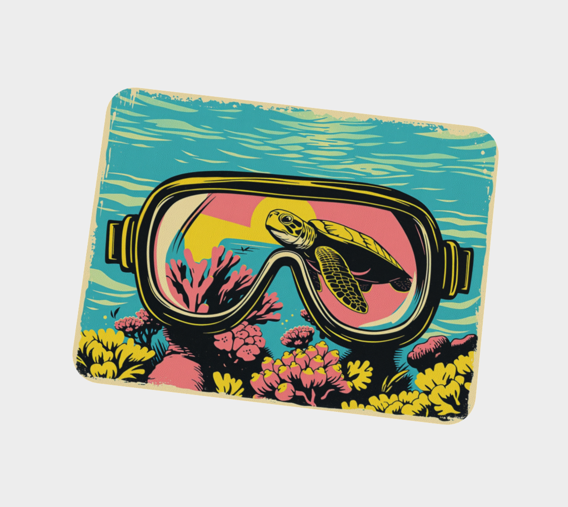 Placemat Vegan leather in Scuba turtle made in Canada