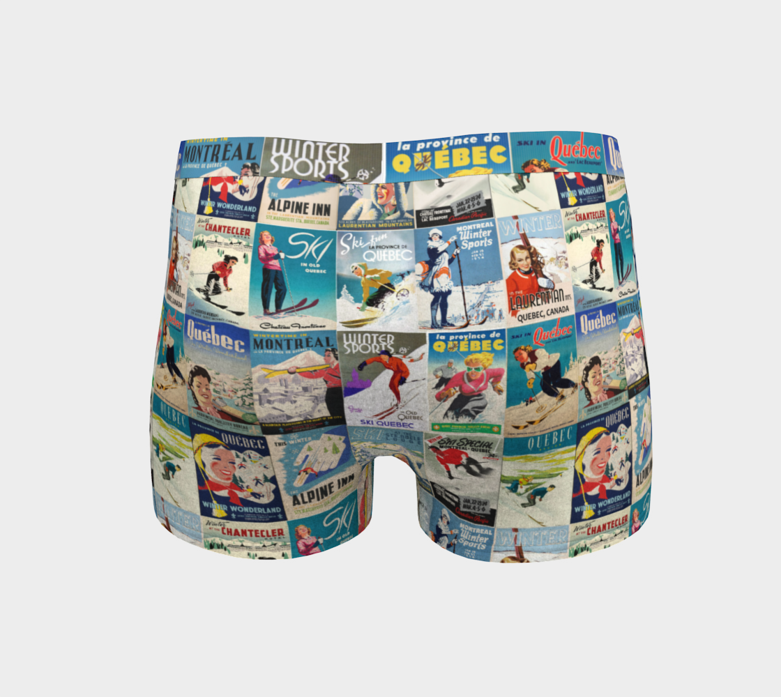 Boyshort Boxers illustrated with pur Quebec vintage Ski poster collection