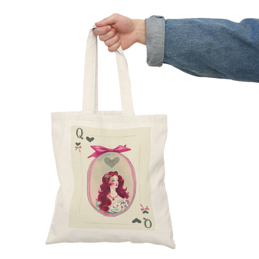 Tote Vintage Queen of Hearts Tote Bag, Eco-Friendly Shopping Bag