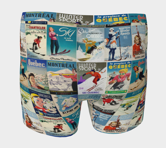 Boxers illustrated with pur Quebec vintage Ski poster collection