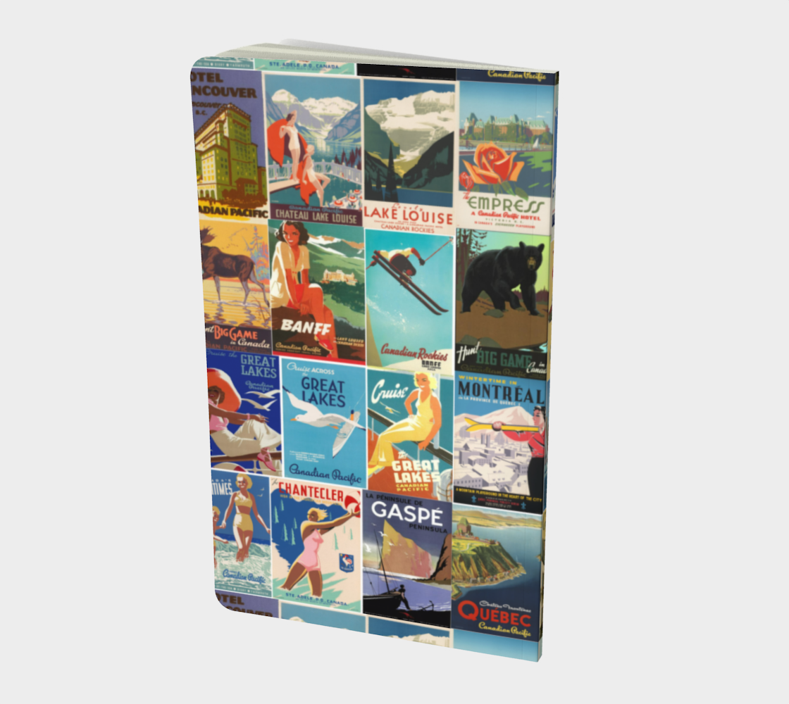 Notebook Travel Canada vintage poster collage