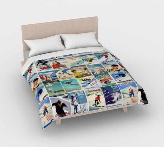 Duvet in Ski Canadian Vintage Poster collage