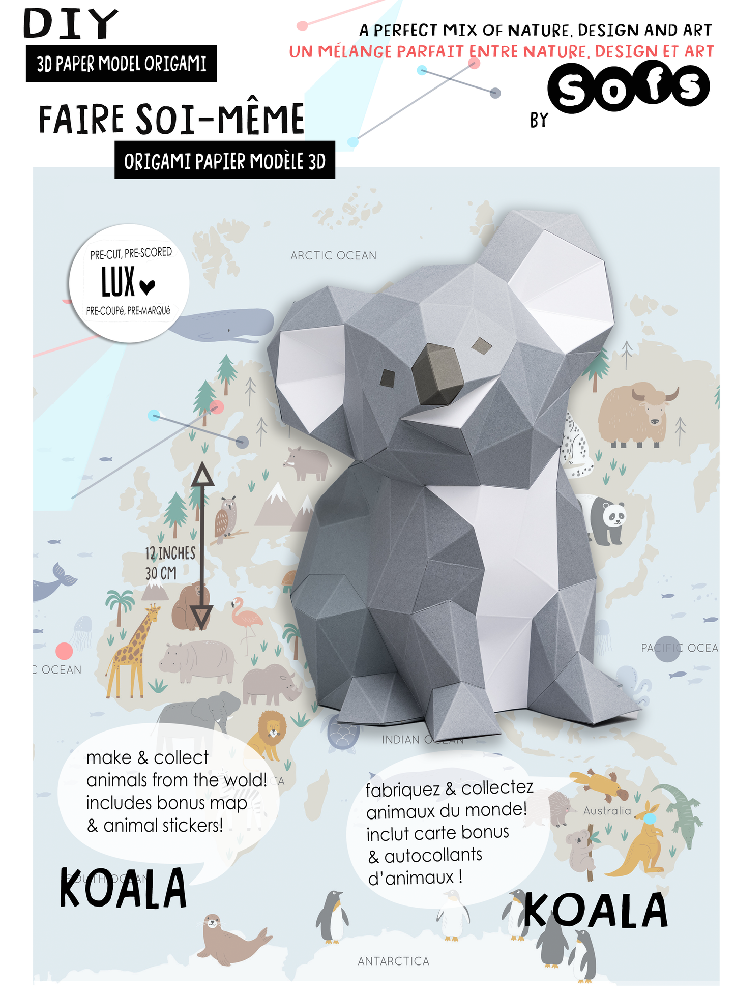 DIY Koala 3D Origami paper model Kit