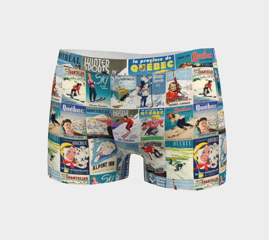 Boyshort Boxers illustrated with pur Quebec vintage Ski poster collection