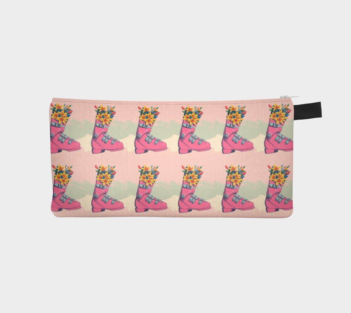 Pencil case ski boot floral bouquet