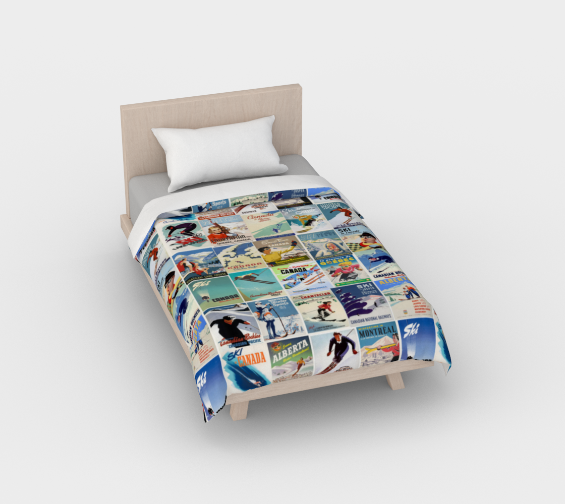 Duvet in real Canadian Vintage Poster collage